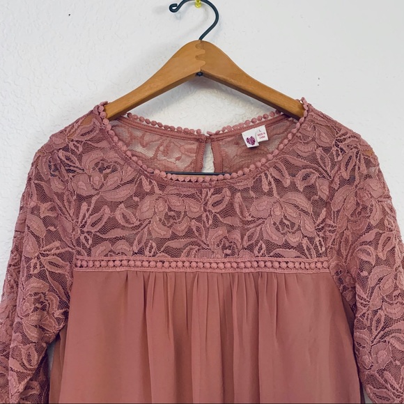 Dusty Rose Lace Dress - Picture 4 of 5